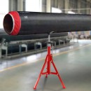 Suport pentru tevi cu cap in V, max 12 inch, Portabil, Inaltime reglabila 71-132 cm, capacitate 2 tone