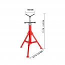 Suport pentru tevi cu cap in V, max 12 inch, Portabil, Inaltime reglabila 71-132 cm, capacitate 2 tone
