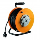 Tambur cablu, cadru metalic, Home HJR 10-50, 4 prize cu împământare, 50m, 3x1.5 mmp, IP44