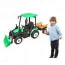 Tractor cu remorca electric pentru copii cu baterie 12V/10Ah si telecomanda JS3158B verde