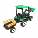 Tractor cu remorca electric pentru copii cu baterie 12V/10Ah si telecomanda JS3158B verde