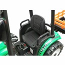 Tractor cu remorca electric pentru copii cu baterie 12V/10Ah si telecomanda JS3158B verde cu scaun din piele
