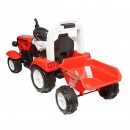 Tractor electric cu remorca, si baterie pentru copii, jucarie 3-6 ani Hello Baby