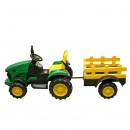 Tractor electric cu remorca, telecomanda si baterie pentru copii 1980x650x610