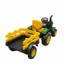 Tractor electric cu remorca, telecomanda si baterie pentru copii 1980x650x610