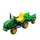 Tractor electric cu remorca telecomanda si baterie pentru copii jucarie 1980x650x610