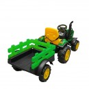 Tractor electric cu remorca telecomanda si baterie pentru copii jucarie 1980x650x610