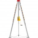 Trepied de salvare si lucru, pentru protectia muncii in canalizari, Capacitate vertical 180 kg, Lungime 30 m, Ham si troliu