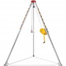 Trepied de salvare si lucru, pentru protectia muncii in canalizari, Capacitate vertical 180 kg, Lungime 30 m, Ham si troliu