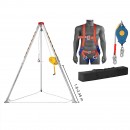 Trepied de salvare si lucru, pentru protectia muncii in canalizari, Capacitate vertical 180 kg, Lungime 30 m, Ham si troliu