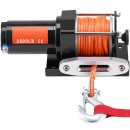 Troliu electric 12V DC, capacitate 1588 kg, Lungime cablu 12 m, Telecomanda fir, IP55, pentru ATV, Franghie sintetica