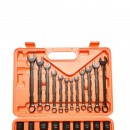 Trusa chei tubulare 8-32mm si chei combinate fixe-inelare 6-19mm, antrenor cu clichet, prelungitor T 250mm, cardan 1/2 inch Cr-V 37 piese Breckner Germany