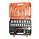 Trusa chei tubulare 8-32mm si chei fixe combinate 8-19mm, 1/2 antrenor cu clichet 37 piese Breckner Germany