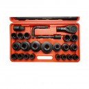 Trusa chei tubulare camion de impact 17-65mm, antrenor cu clichet, prelungitoare 200 si 500mm, tip L 200mm, bara T, adaptor 3/4-1 inch Cr-Mo 26 piese Breckner Germany