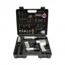 Trusa scule pneumatice cu pistol de impact, ciocan, clichet, polizor drept si accesorii 46 piese Breckner Germany