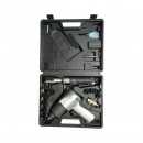 Trusa scule pneumatice cu pistol de impact Twin Hammer 1/2 inch, clichet 3/8 inch, 10 tubulare 9-27mm si accesorii 16 piese Breckner Germany