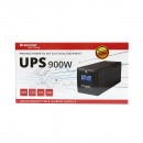 UPS 1500VA/900W cu baterii 2x9Ah si 4 prize schuko, LCD, USB, AVR Breckner Germany