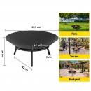 Vatra foc pentru terasa, camping, Otel, Diametru 550 mm, Negru, Inaltime 24 cm