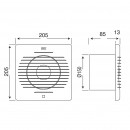Ventilator axial de perete, Horoz-150, debit 150 m3/h, diametru 150 mm, 20 W