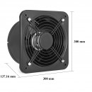 Ventilator evacuare pentru spatii comerciale, Metal, 74.5W, 1680 m³/h, diametru 250 mm, 60 dB